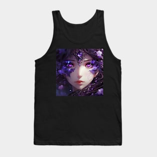 Closeup of a purple eyes girl Tank Top